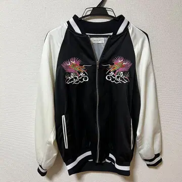 자수 스카잔 블랙/화이트