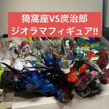 귀멸의 칼날 아카자 VS 탄지로 디오라마 피규어 리페인트