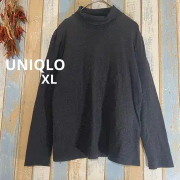 [ UNIQLO ] 니트 이너 무지 터틀넥 다크 그레이 XL