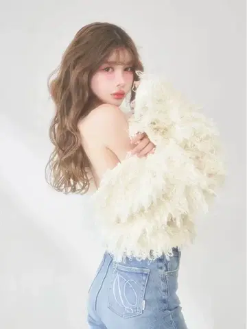 컬러 루프 니트 가디건