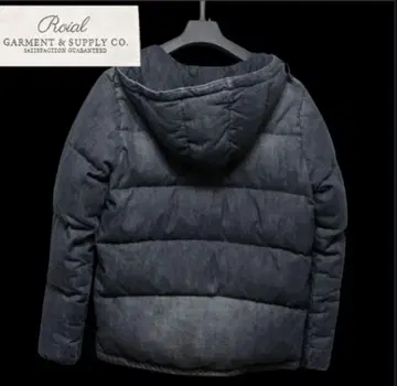 새상품급*roial 고급 데님 조 다운 자켓 후드 부착 집업 남성용