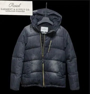 새상품급*roial 고급 데님 조 다운 자켓 후드 부착 집업 남성용