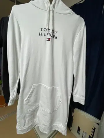 TOMMY HILFIGER 후드 부착 후드티 M 화이트