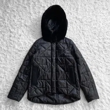 Gabardine K.T 퀼팅 다운 자켓 퍼 M 블랙 9