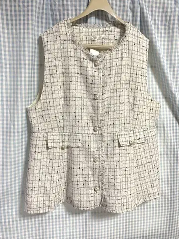 [ 새상품 ] 빅 사이즈 트위드 베스트