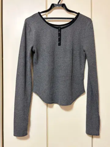 GIUNON 롱 슬리브 리브 상의 사이즈 1