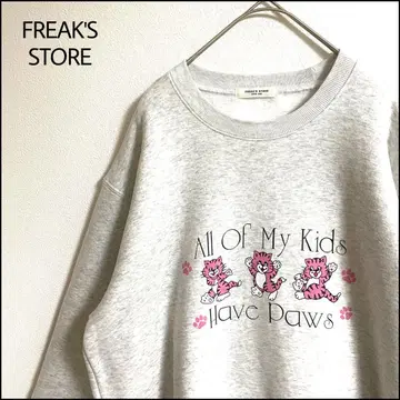 FREAK'S STORE 맨투맨 그레이 오버 사이즈 고양이