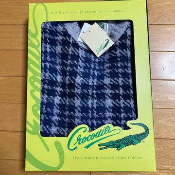 새상품 Crocodile 체크 무늬 니트