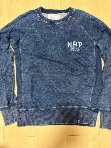 BAYFLOW 인디고 맨투맨 워시 가공 M 사이즈