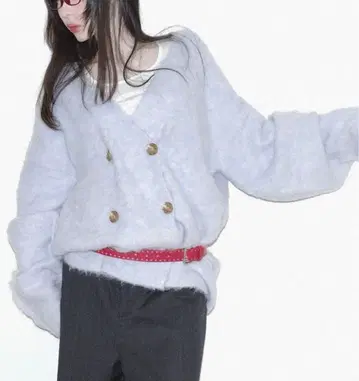 igi 모헤어 라이크 더블 가디건