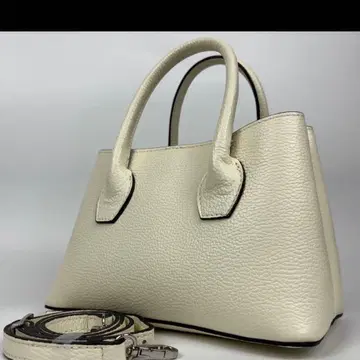 마르코 비안치니 아이보리 가죽 핸드백