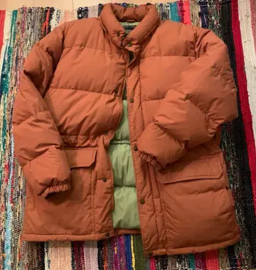 에디바우어풍 구제 의류 80s 90s 오렌지 다운 자켓