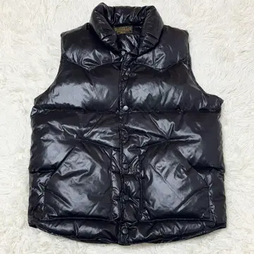 y2k 다운 베스트 광택 블랙 블랙 짧은 기장 헤이세이 갸루 갸루 남자