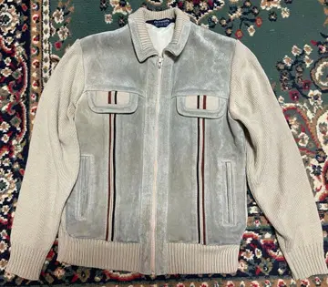 빈티지 스웨이드 니트 자켓 블루종