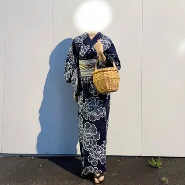 11월 15일까지 SALE 꽃무늬 네이비 유카타