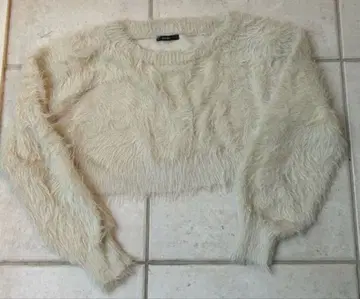 가을/겨울 EMODA 퍼 니트 크롭 스웨터 여성용 프리 사이즈