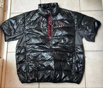 가을/겨울 TIGORA 블랙 하프 지퍼 반팔 다운 자켓 3L