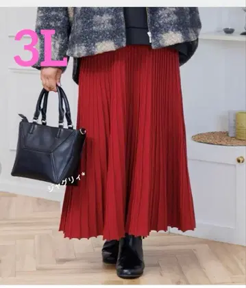 시마무라 Hina 스타일 플리츠 스커트 플러스 사이즈 3L