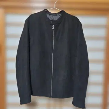 블랙 스웨이드풍 점퍼 남성용 XL 사이즈