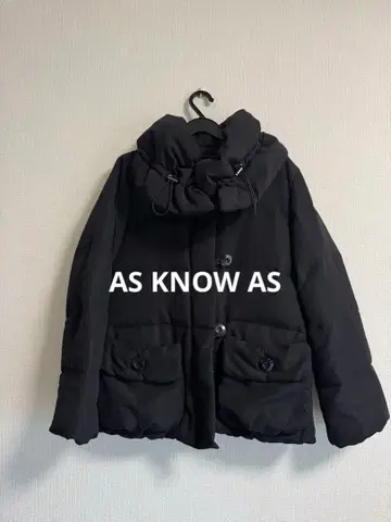 AS KNOW AS 빅 숄 다운 자켓 블랙