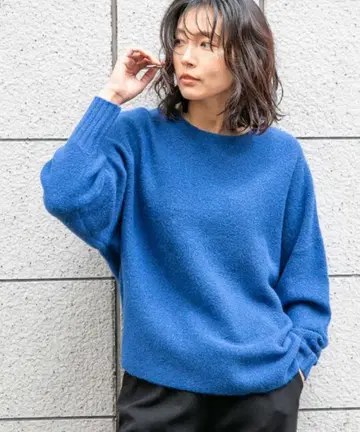 BARNYARDSTORM / 아지메 폭스 혼방 니트 블루