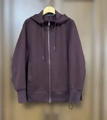 레어 새상품급 유니클로 플러스J 드라이 맨투맨 풀 집업 후드티 XL 와인