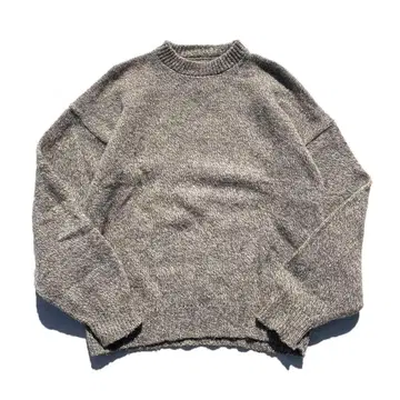 [ 90s ] USA ALPS 무지 크루넥 울 니트 베이지 M