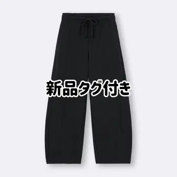 [ 택 포함 새상품 ] GU 맨투맨 배럴 레그 팬츠 블랙