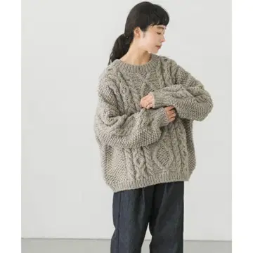 카구레 페루 아란 크루넥 니트