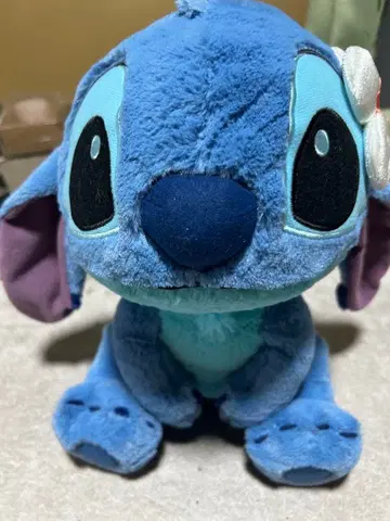 스티치 봉제 인형 파랑 꽃 장식 포함