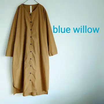 blue willow 노카라 셔츠 원피스 겉옷 코튼 100%