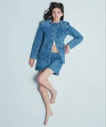 instantfunk 데님 자켓 노카라 G