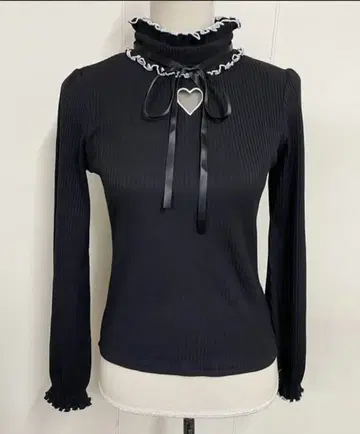 mars 하트 컷아웃 골지 상의 블랙