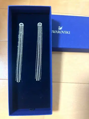 Swarovski 롱 귀걸이 실버 브라이덜 귀걸이