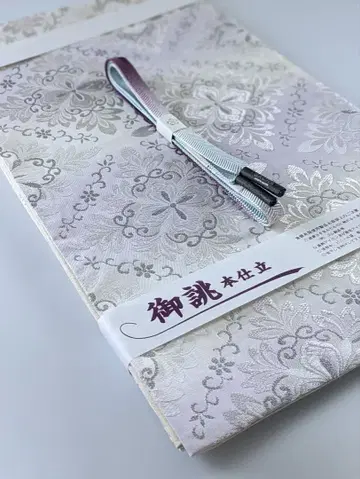 순수 실크 니시진 비단 마루이유 긴제 은사 후쿠로 오비
