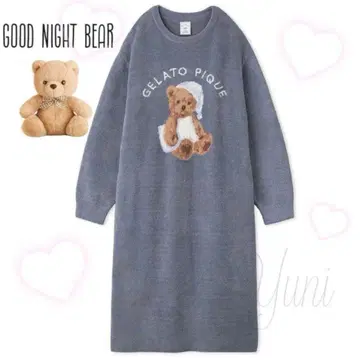정품 GOOD NIGHT BEAR 자카드 원피스 네이비