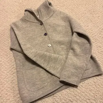 니임 압축 울 후드 부착 자켓 라이트 그레이 NIMES