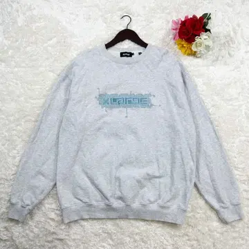 새상품급 XLARGE 맨투맨 그레이 원포인트 소매 리브