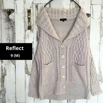새상품급 Reflect 리플렉트 모헤어 니트 가디건 카라 부착 베이지