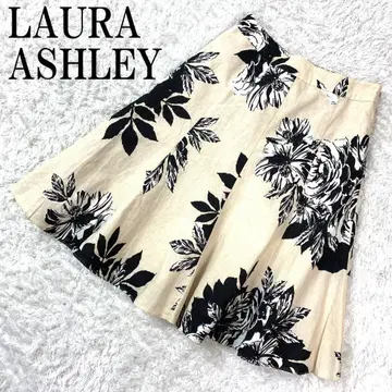 LAURA ASHLEY 플레어 스커트 꽃무늬 라이트 베이지 7 B838