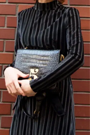 Tnewties 벨벳 스트라이프 탑