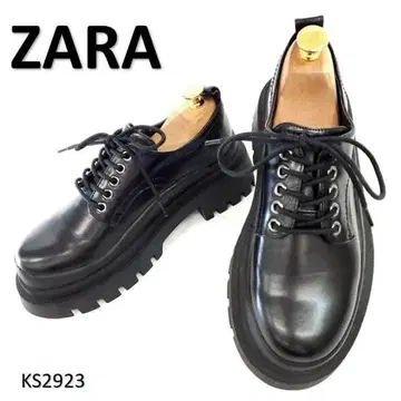자라 컨디션 최상 통굽 트랙 밑창 레이스업 블랙 EU37