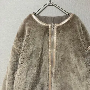 클래식 엘프 노카라 리버서블 퍼&패딩 자켓 (L) 브라운