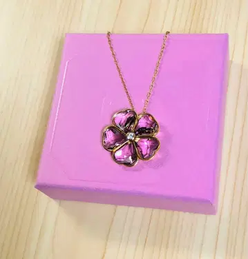 귀여운 스와로브스키 플라워 목걸이