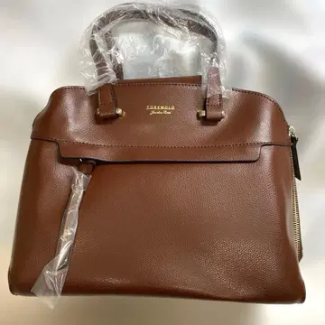 새상품 소가죽 숄더 토트 백 브라운 천연 가죽 에이스 주얼 내로우