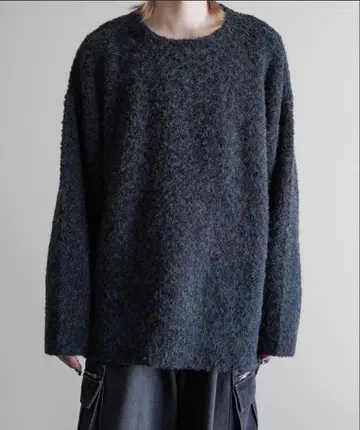 믹스 울 혼방 샤기 니트 풀오버