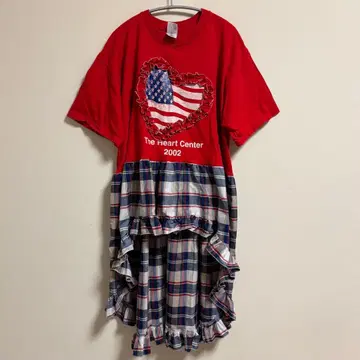 구제 의류 리메이크 비대칭 원피스