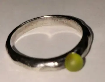 가격 인하! 실버 반지 그린 스톤 925