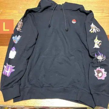 미사용 새상품 포켓몬 고스트 타입 집합 후드티 블랙 L