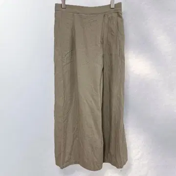 니코앤드 린넨 와이드 팬츠 허리밴딩 내추럴 무지 M [ i414